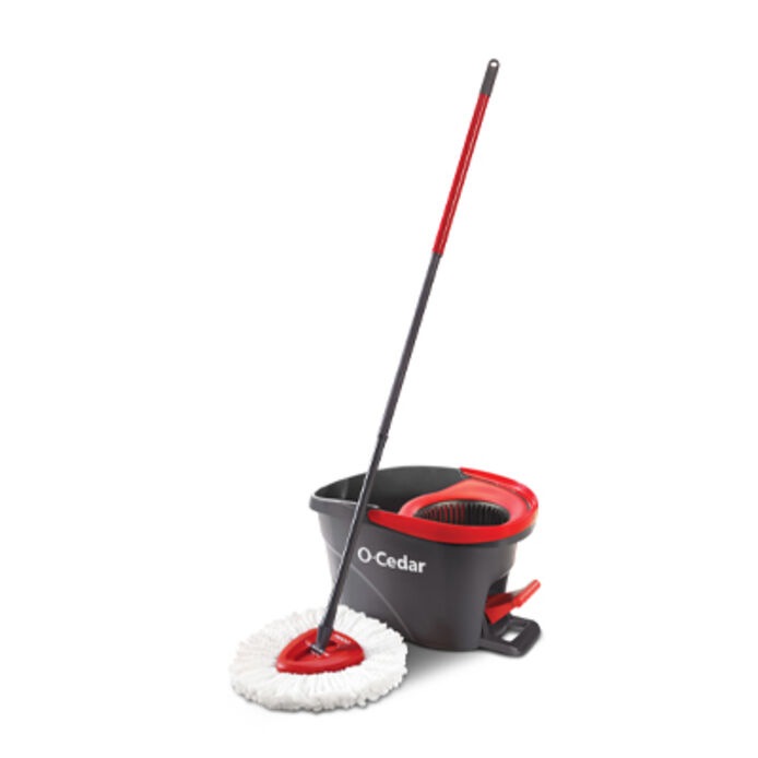Bucket Floor Cleaning System O-Cedar EasyWring Microfiber Spin Mop 